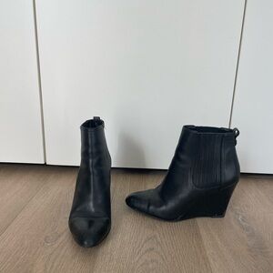 Black Wedge Ankle Boots